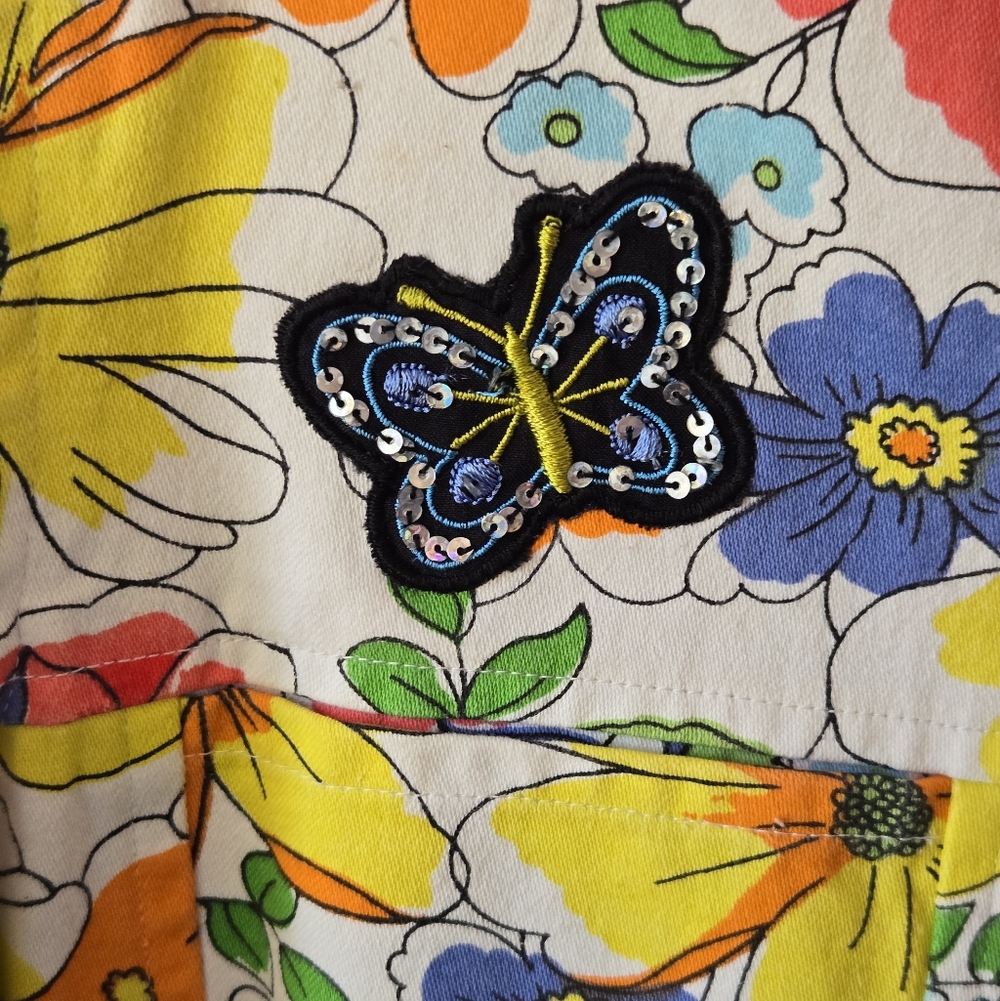 🦋 Breckenridge Vintage Floral Butterfly Patchwork Jacket-MED🌺🌻🌼🏵️🌷🏵️ - Picture 2 of 10